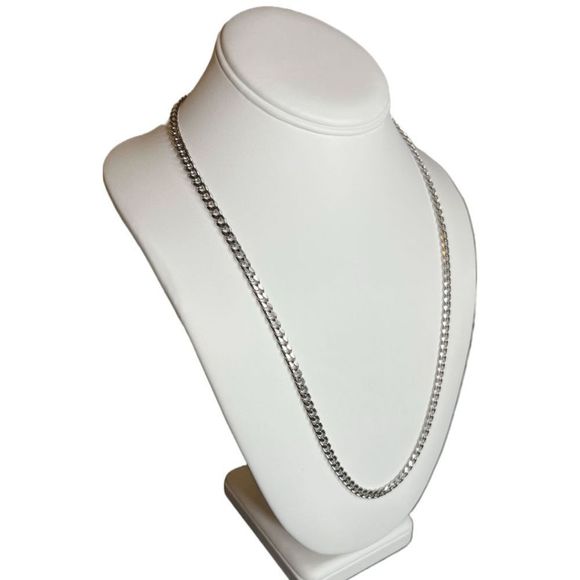 Other - 24" Silver Cuban Link Chain Necklace Choker Solid 316l Stainless Steel Curb Link